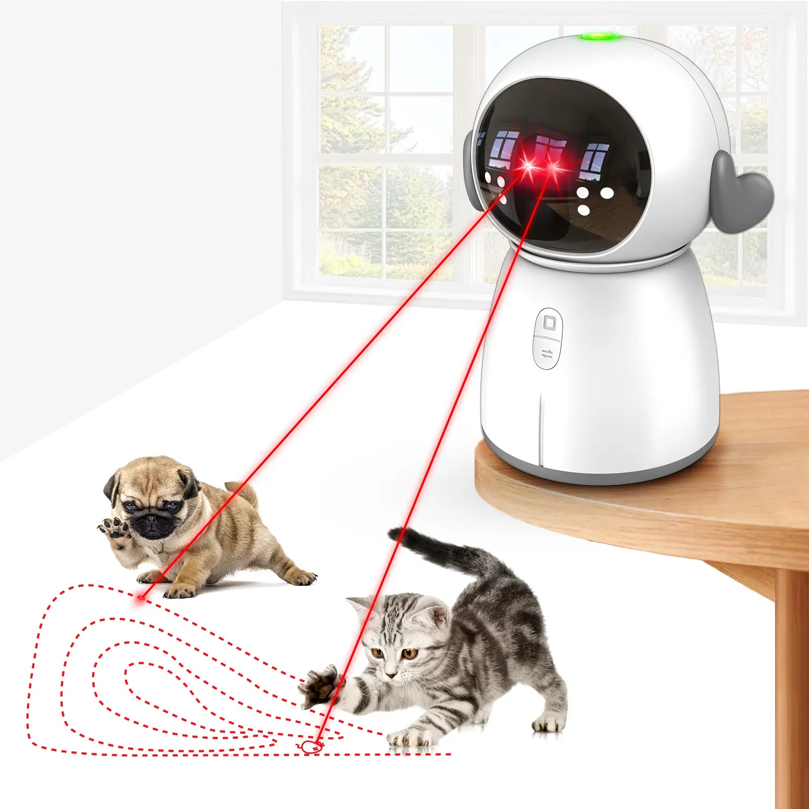 Cat Laser Toy for Indoor Cats and Kittens Interactive Motion Activated Rechargeable Automatic Play Dual Patterns Adjustable Angle Fun Exercise for Multiple Pets