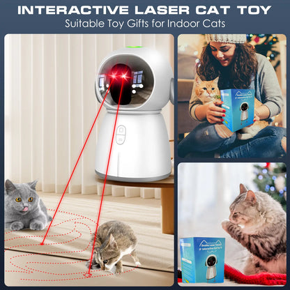 Cat Laser Toy for Indoor Cats and Kittens Interactive Motion Activated Rechargeable Automatic Play Dual Patterns Adjustable Angle Fun Exercise for Multiple Pets